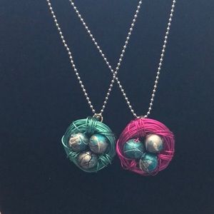 Handmade BIRDS NEST pendant necklaces